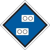 Знак «Временный сигнальный знак - Подготовиться к опусканию токопримника.» 450х450 мм
