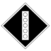 Знак «Постоянный сигнальный знак - Поднять токоприемник на электровозе.» 450х450 мм
